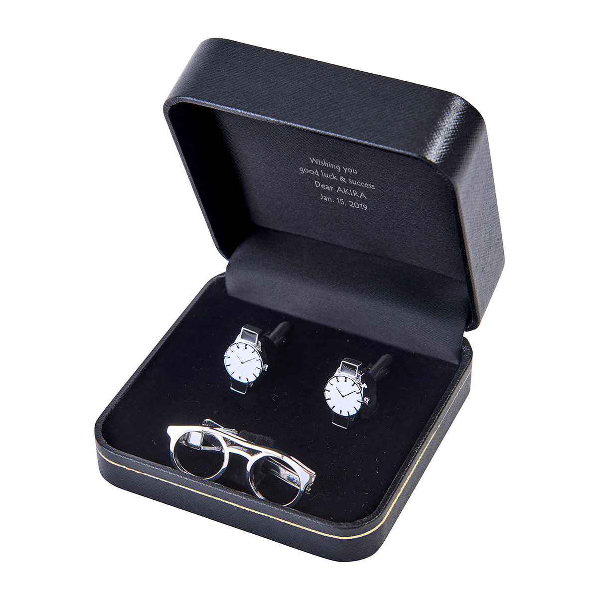 タイピン＆カフスセット  メガネと腕時計