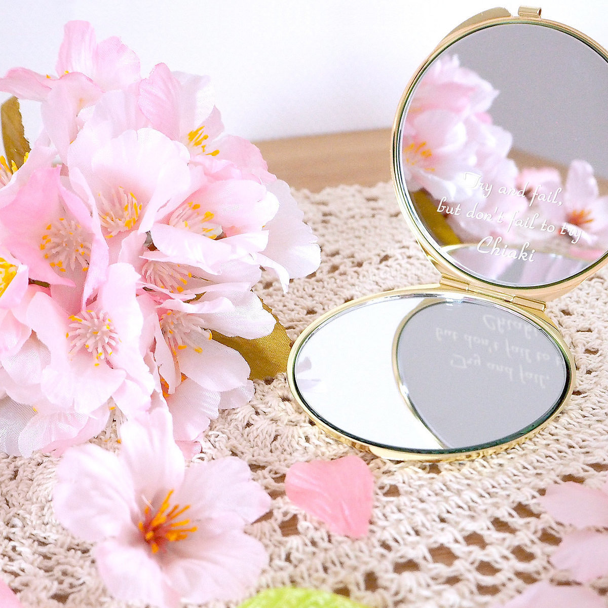 コンパクトミラー リボン