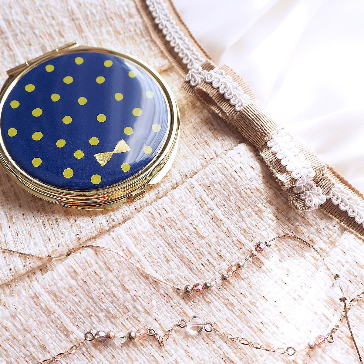 コンパクトミラー リボン