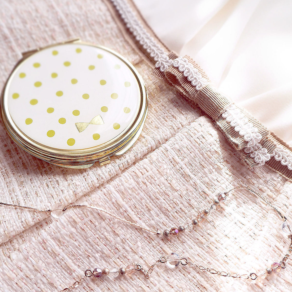 コンパクトミラー リボン