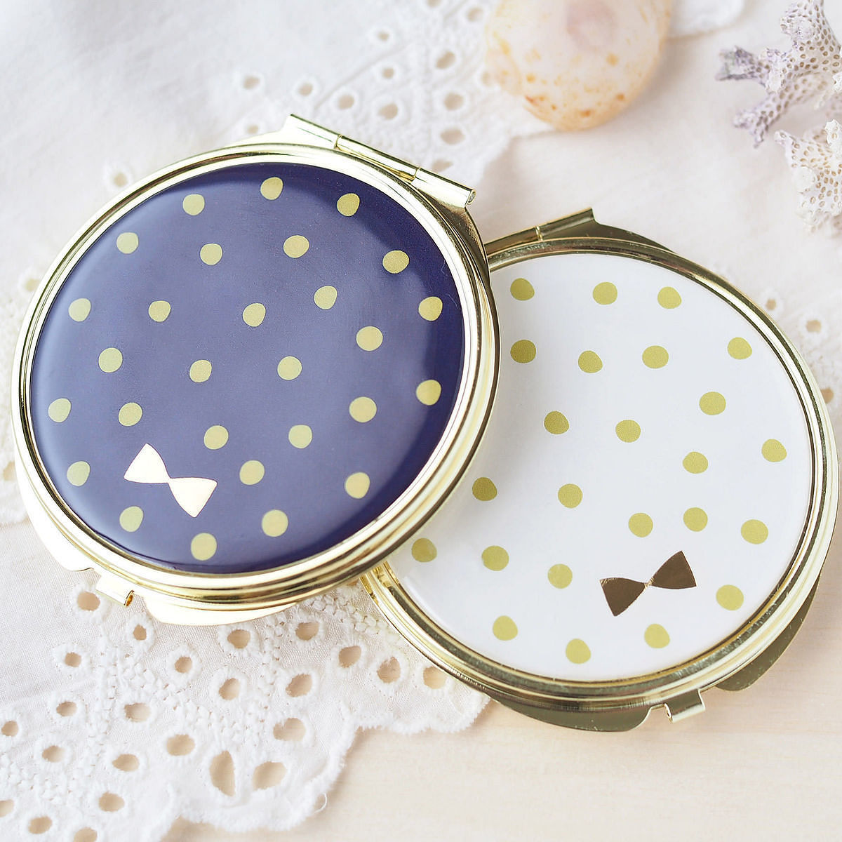 コンパクトミラー リボン