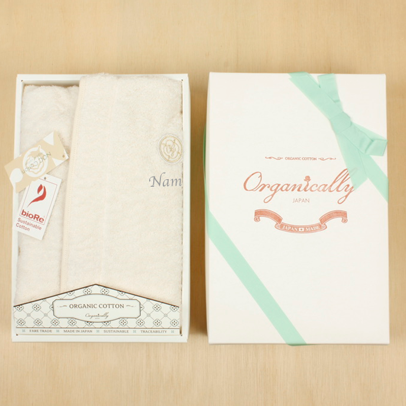 【名入れ対応】 ベビーバスローブ (オフホワイト）