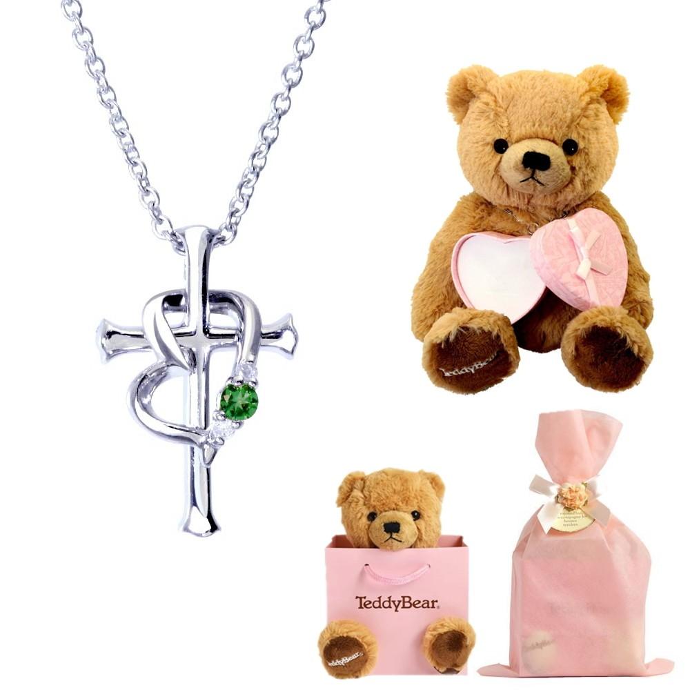 クロス ハート ネックレス & テディベア