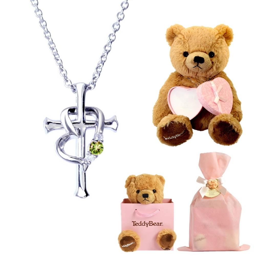 クロス ハート ネックレス & テディベア