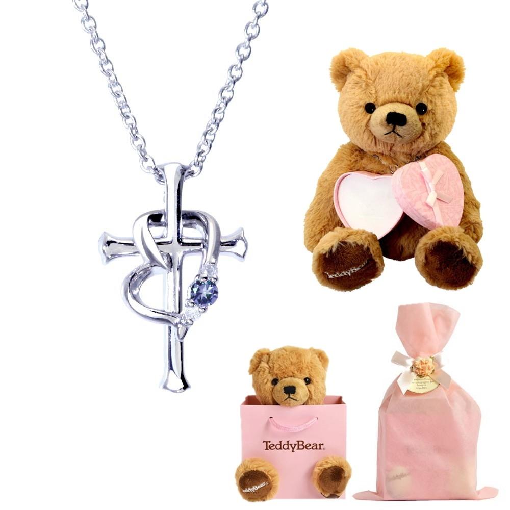 クロス ハート ネックレス & テディベア