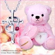 クロス ハート ネックレス & テディベア