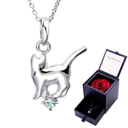 プリザーブドフラワー & エンジェルキャット ネックレス