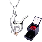 プリザーブドフラワー & エンジェルキャット ネックレス