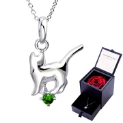 プリザーブドフラワー & エンジェルキャット ネックレス