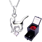 プリザーブドフラワー & エンジェルキャット ネックレス