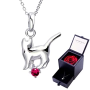 プリザーブドフラワー & エンジェルキャット ネックレス