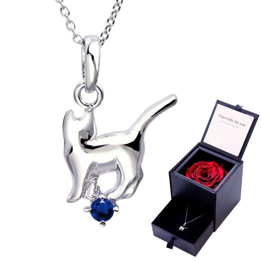 プリザーブドフラワー & エンジェルキャット ネックレス