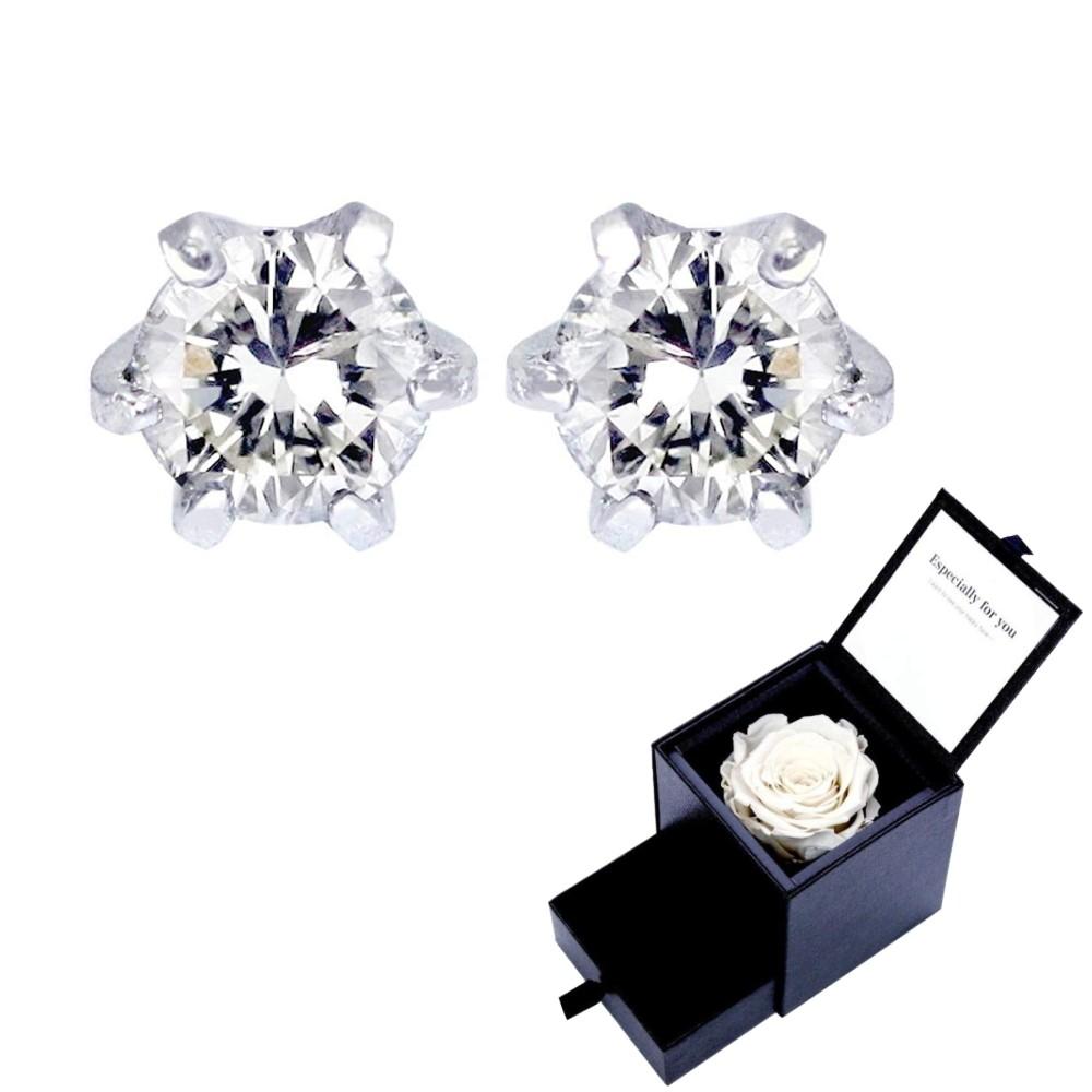 プリザーブドフラワー & プラチナピアス