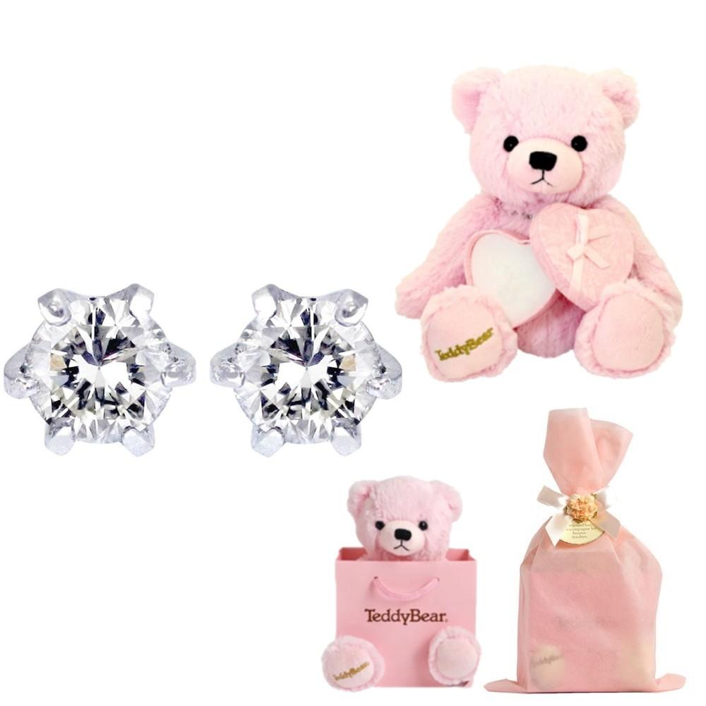 ダイヤモンドピアス & テディベア