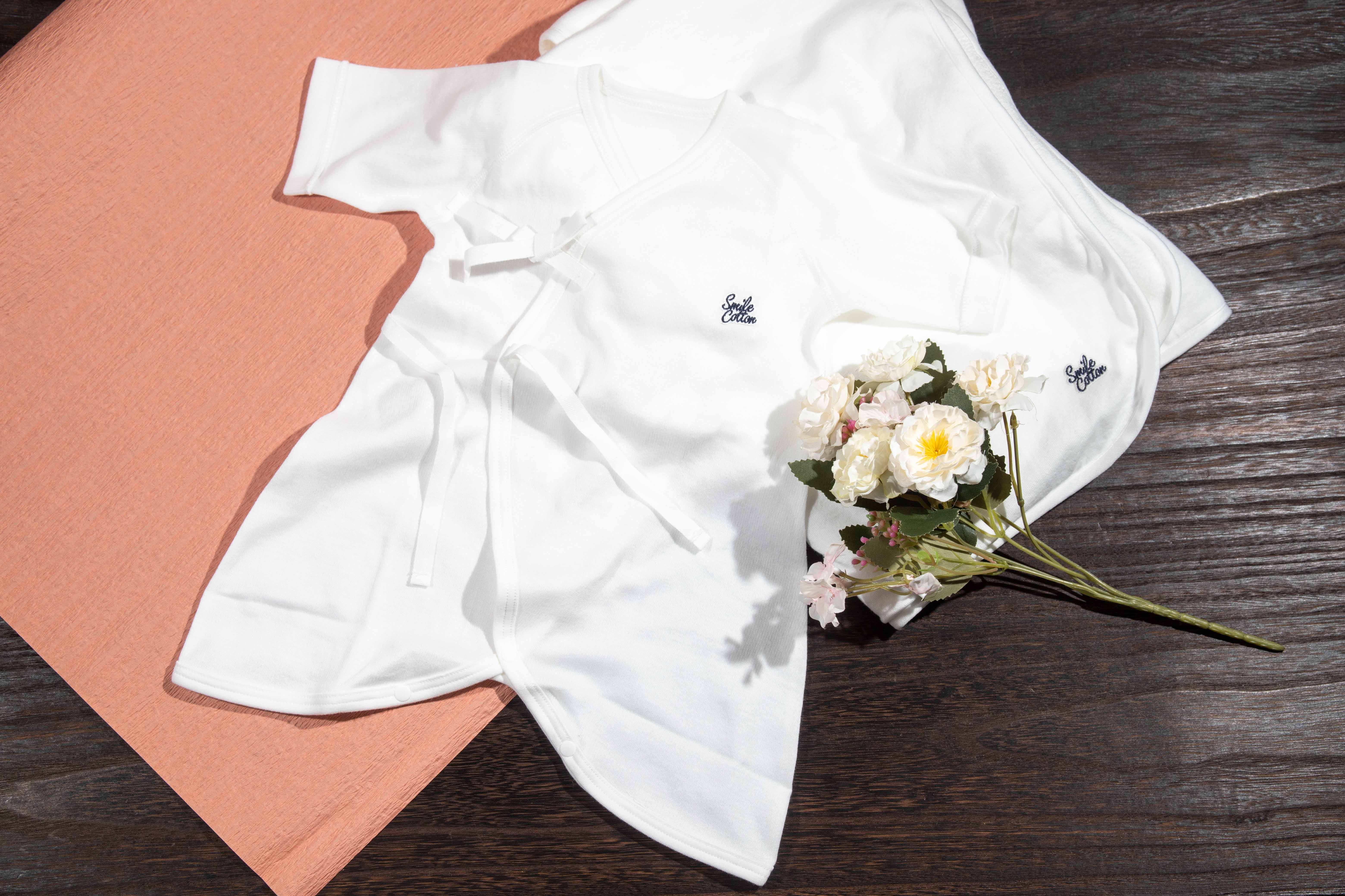 【Smile Cotton】コンビ肌着＆おくるみセット