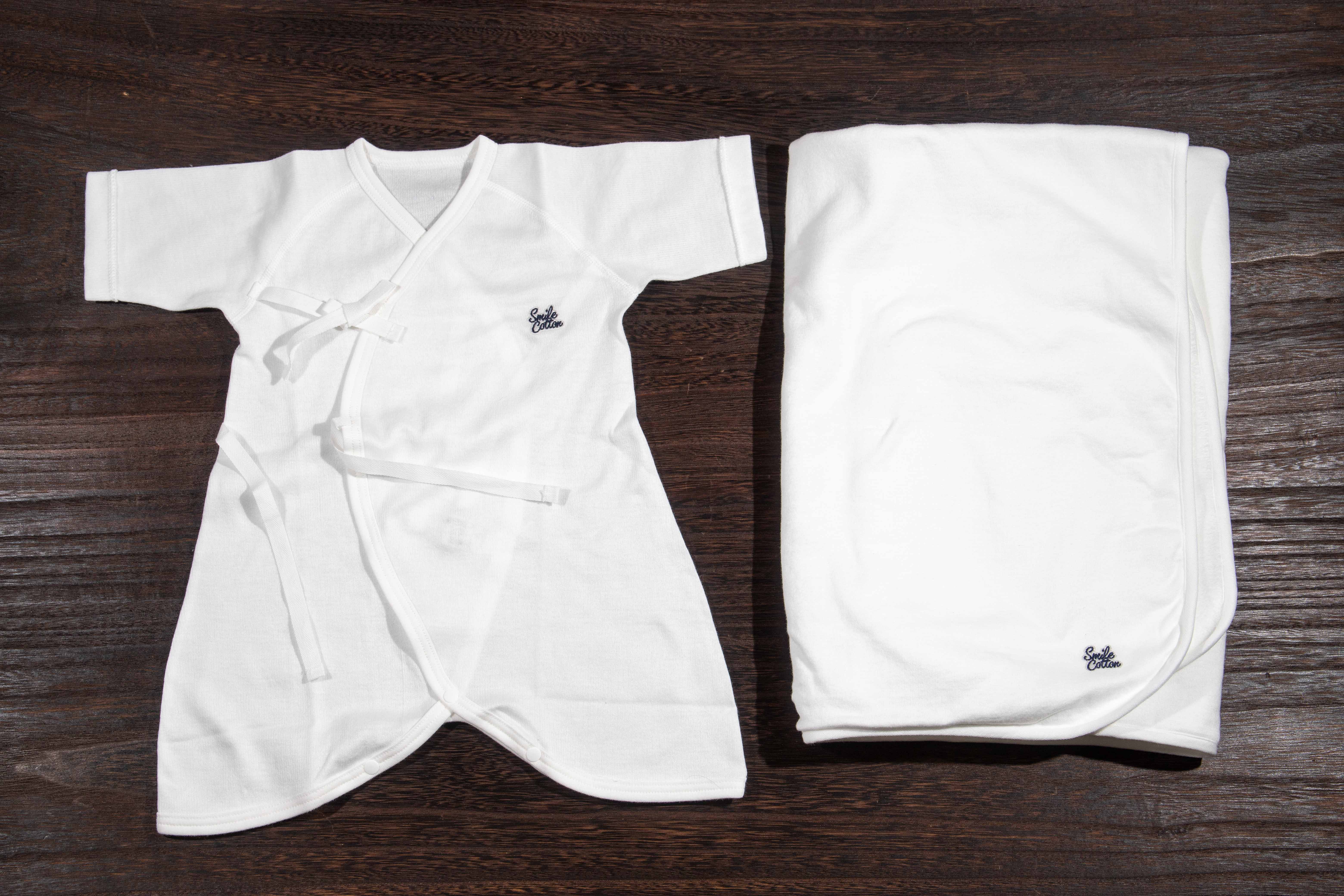 【Smile Cotton】コンビ肌着＆おくるみセット