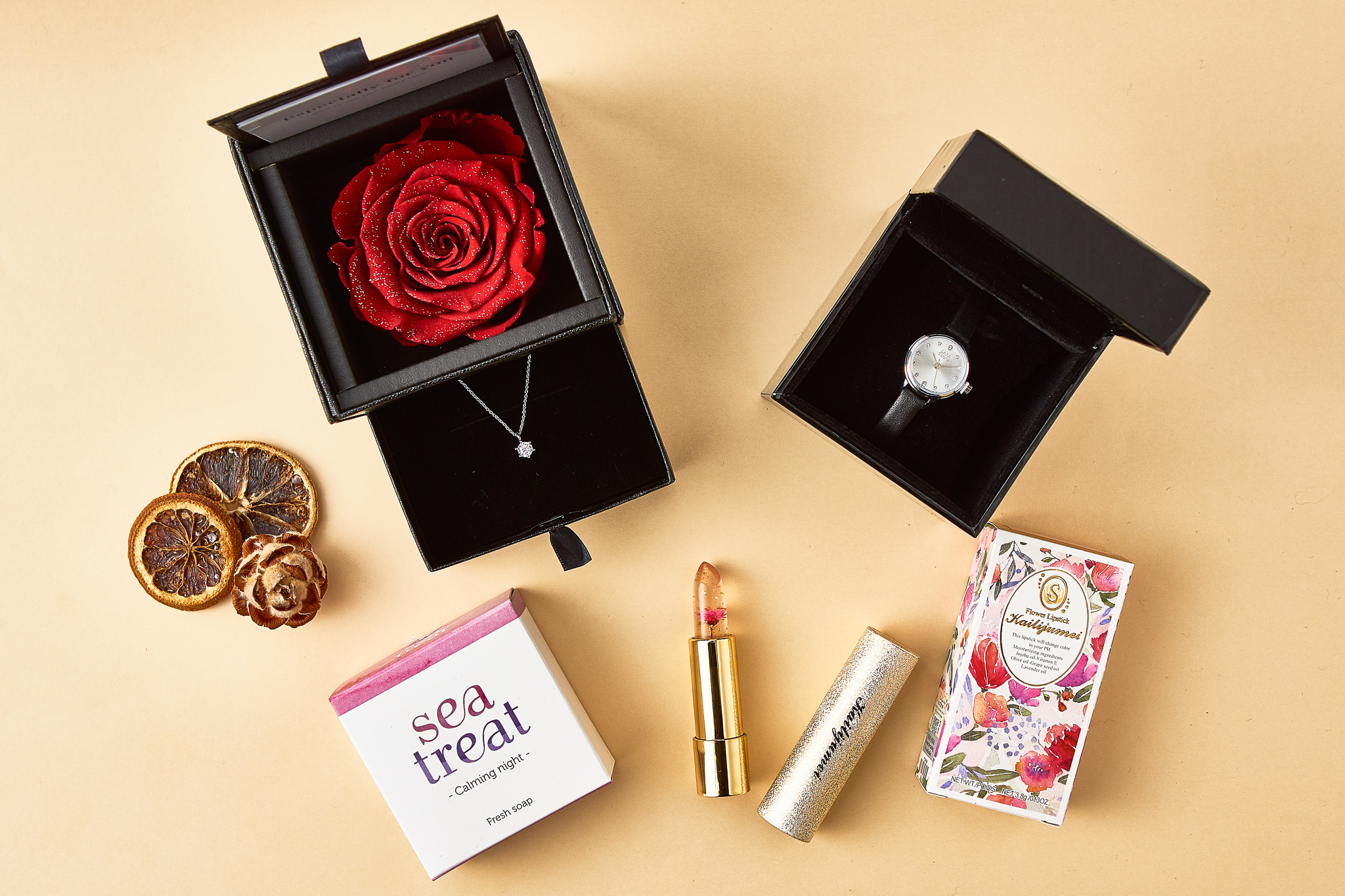 【名入れギフトセット】リップ＆ネックレス＆ウォッチ