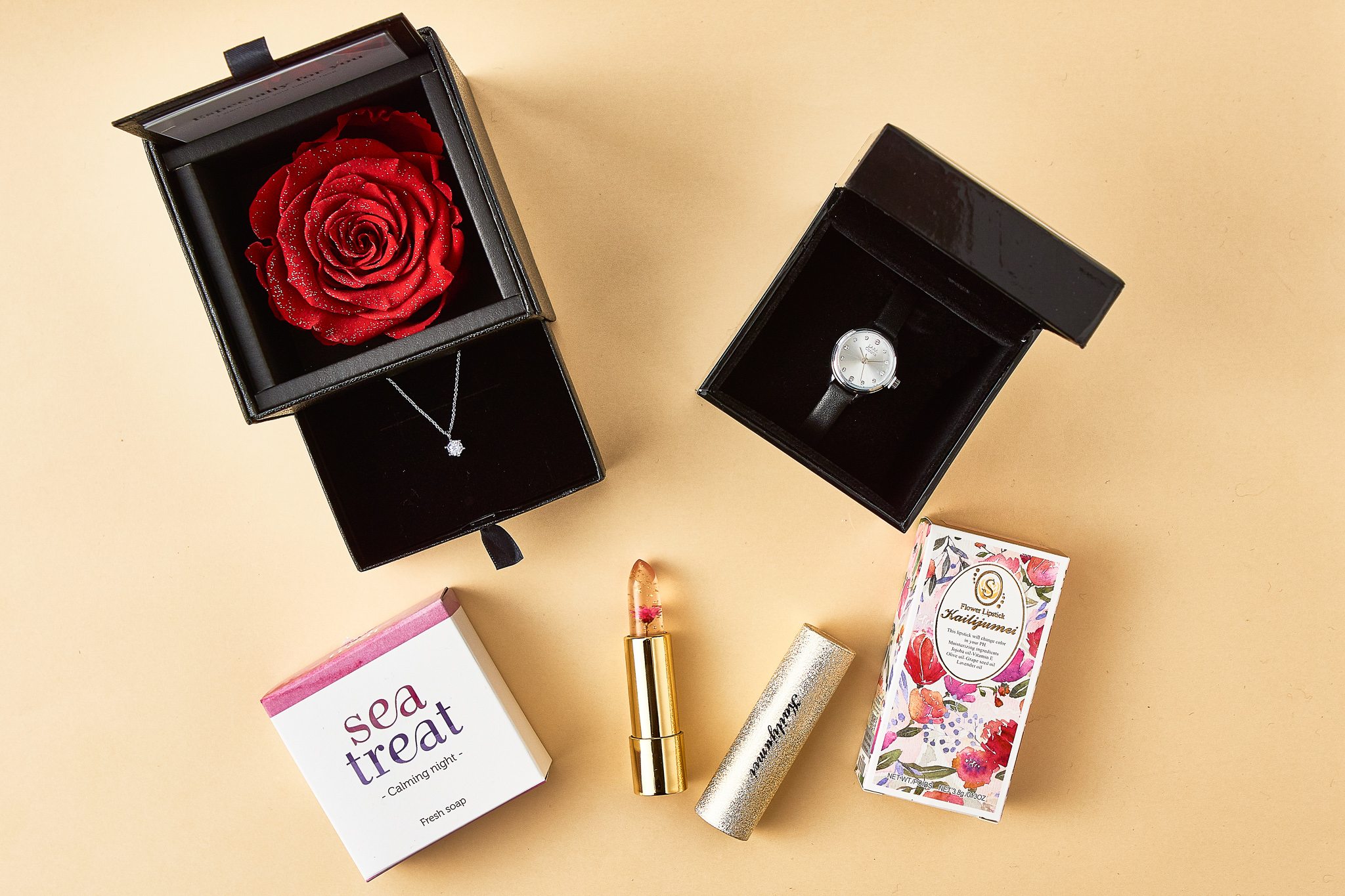 【名入れギフトセット】リップ＆ネックレス＆ウォッチ