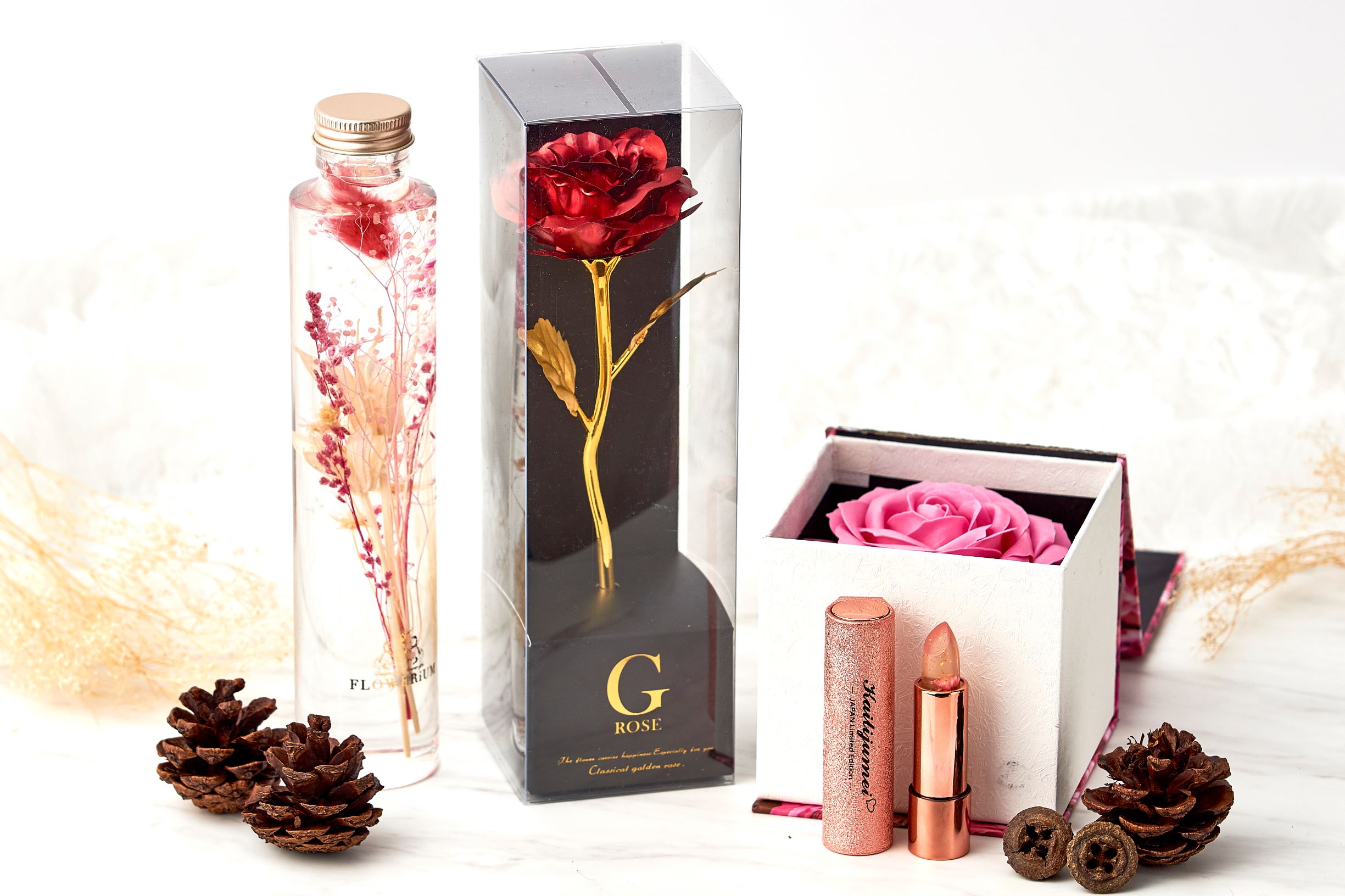 【タンプ限定】ギフトセット〝リップ＆フラワリウム＆ゴールデンローズ＆入浴剤〟
