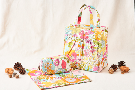 ハンカチ・ポーチ・ランチトート（オレンジ）