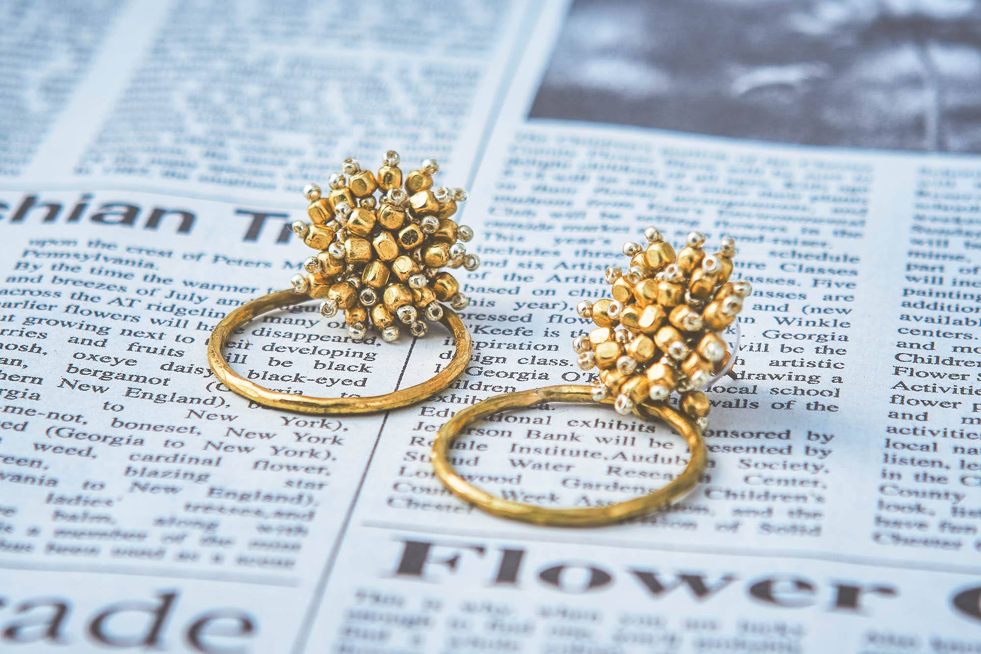 ビーズxメタルモチーフピアス TP19152