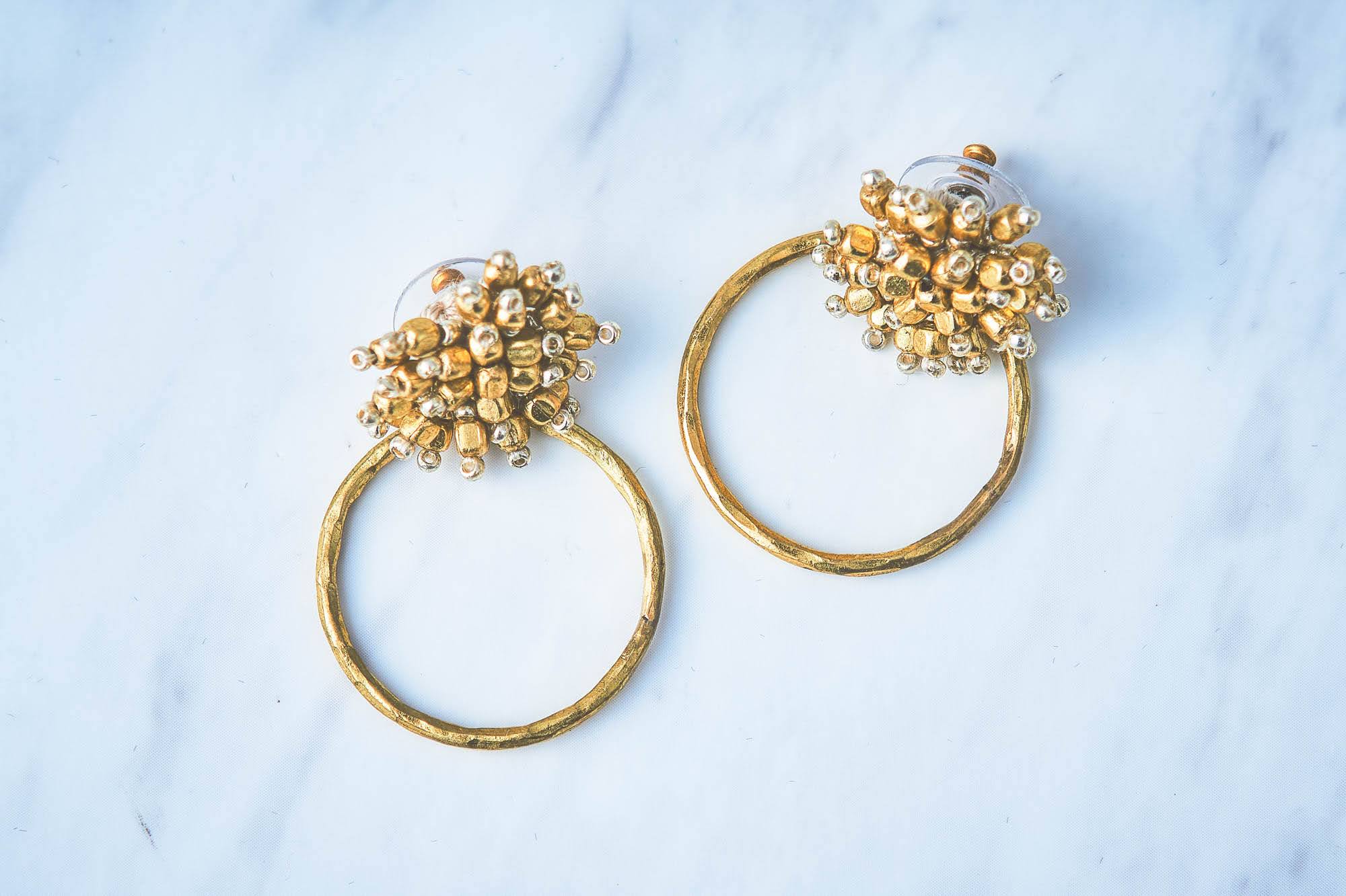 ビーズxメタルモチーフピアス TP19152