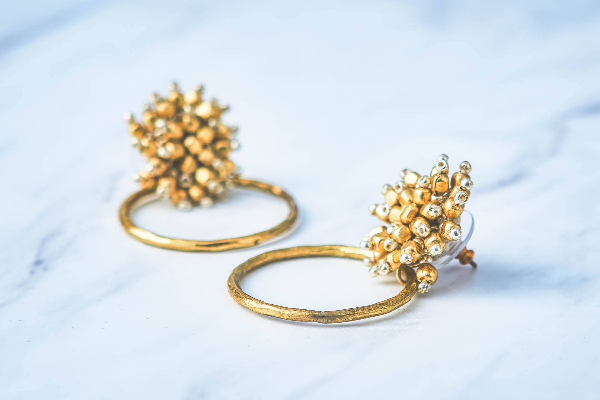 ビーズxメタルモチーフピアス TP19152