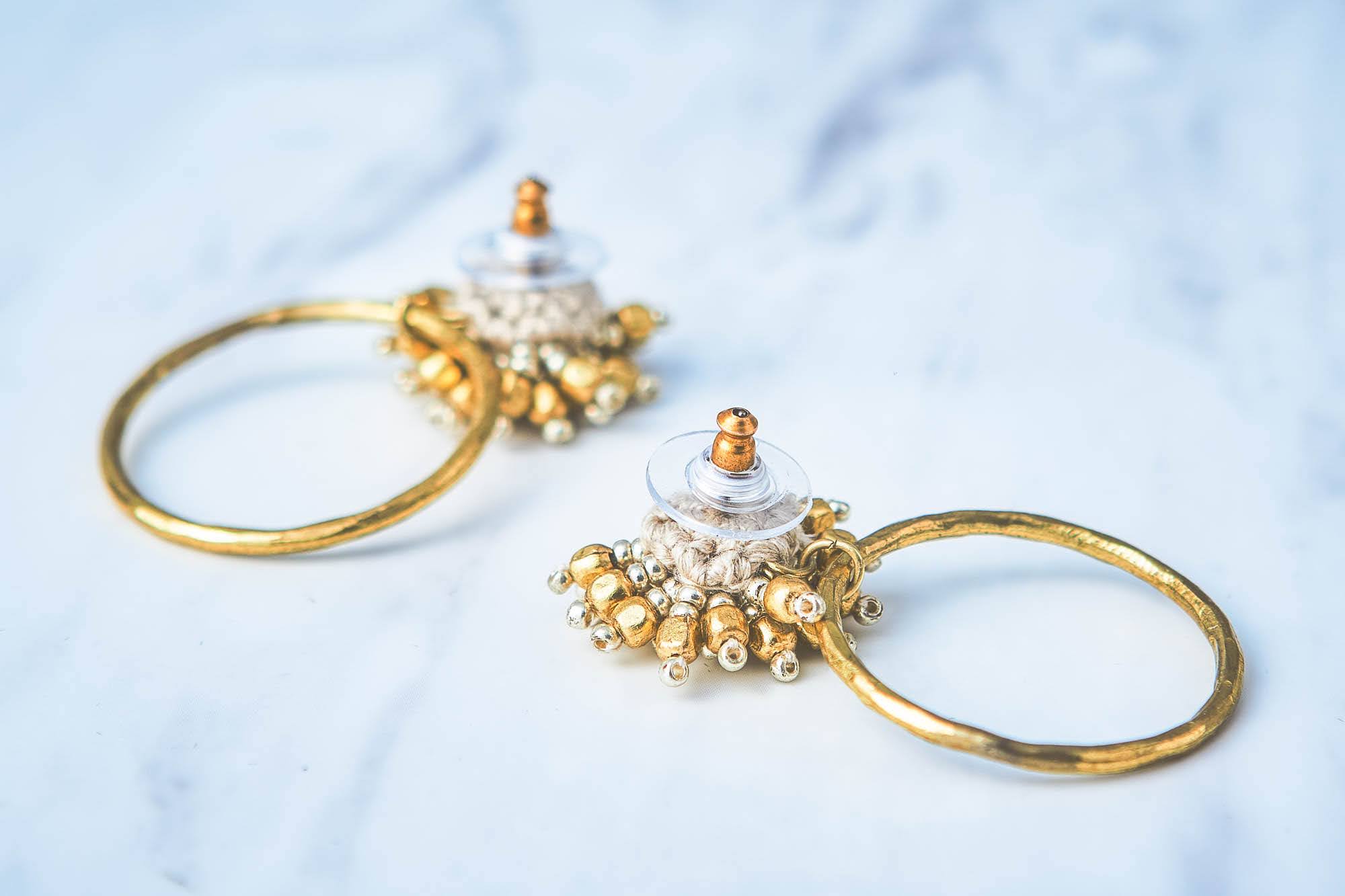 ビーズxメタルモチーフピアス TP19152