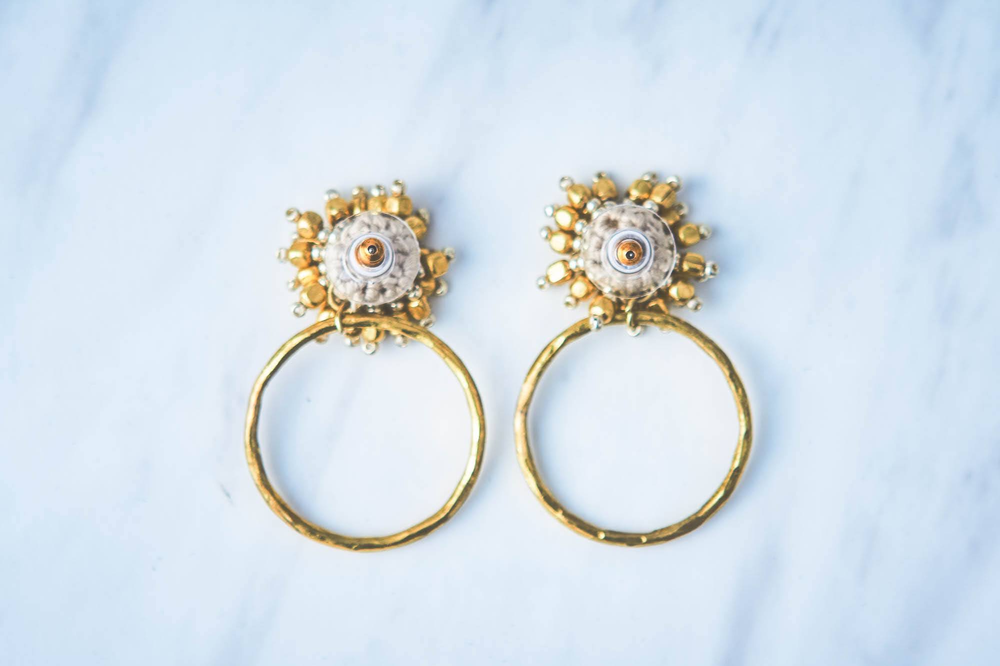 ビーズxメタルモチーフピアス TP19152