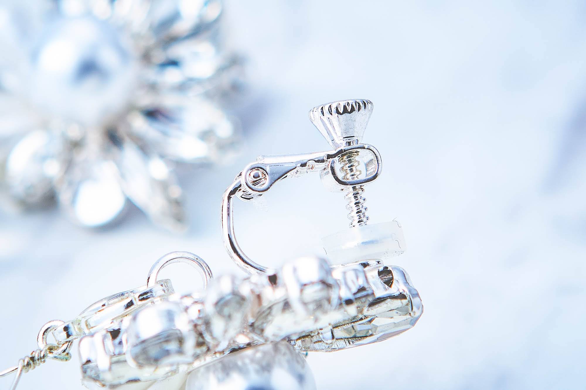 パールビジュー+ティアドロップビーズ2wayイヤリング MP16531