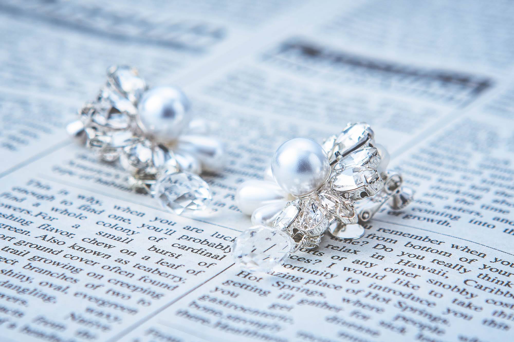 パールビジュー+ティアドロップビーズ2wayイヤリング MP16531