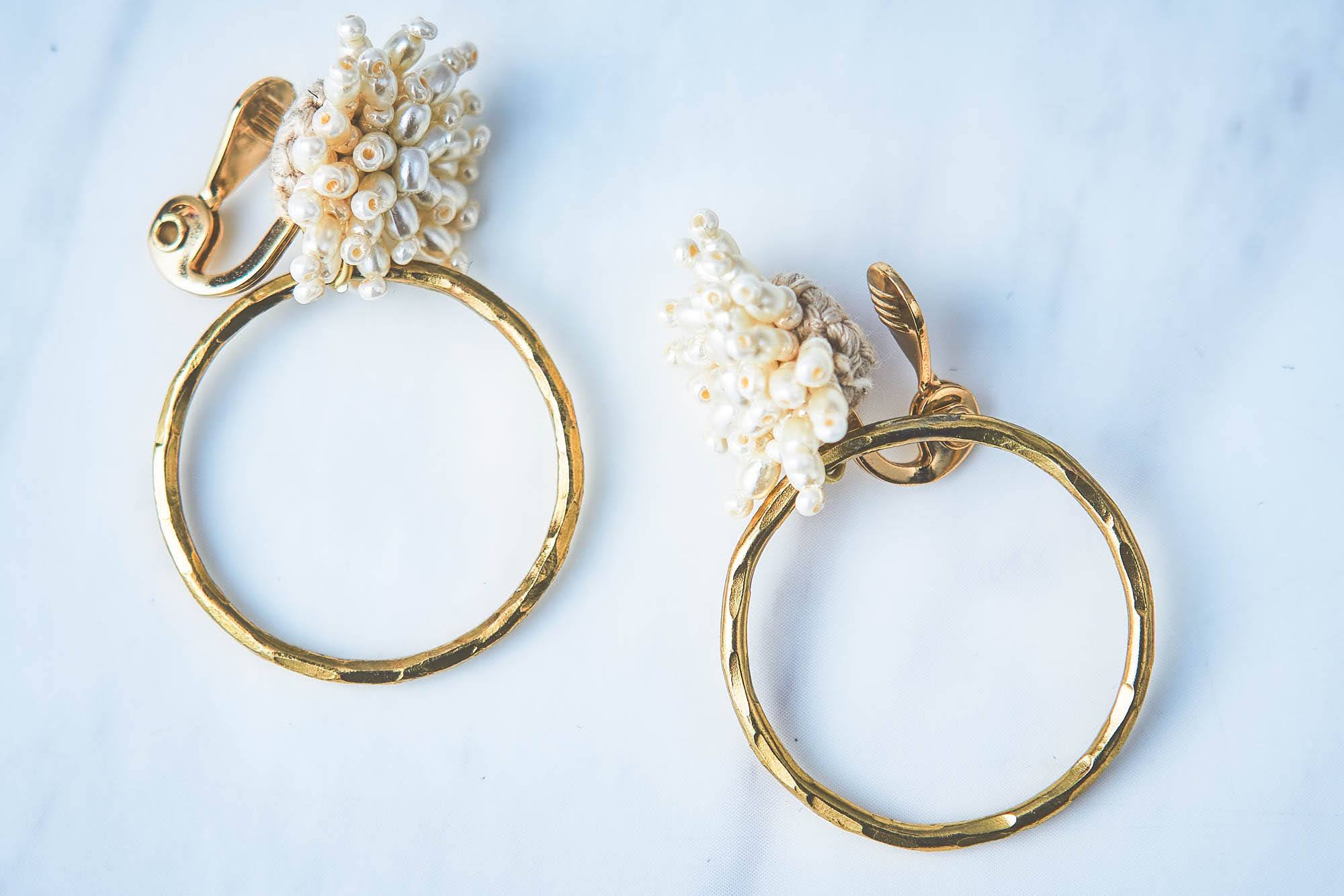 ビーズxメタルモチーフイヤリング TP19153