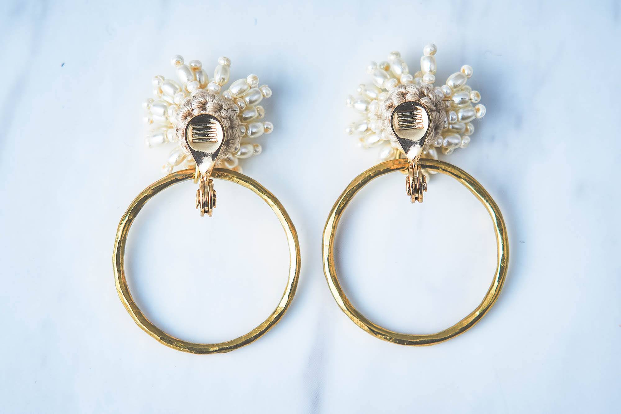 ビーズxメタルモチーフイヤリング TP19153