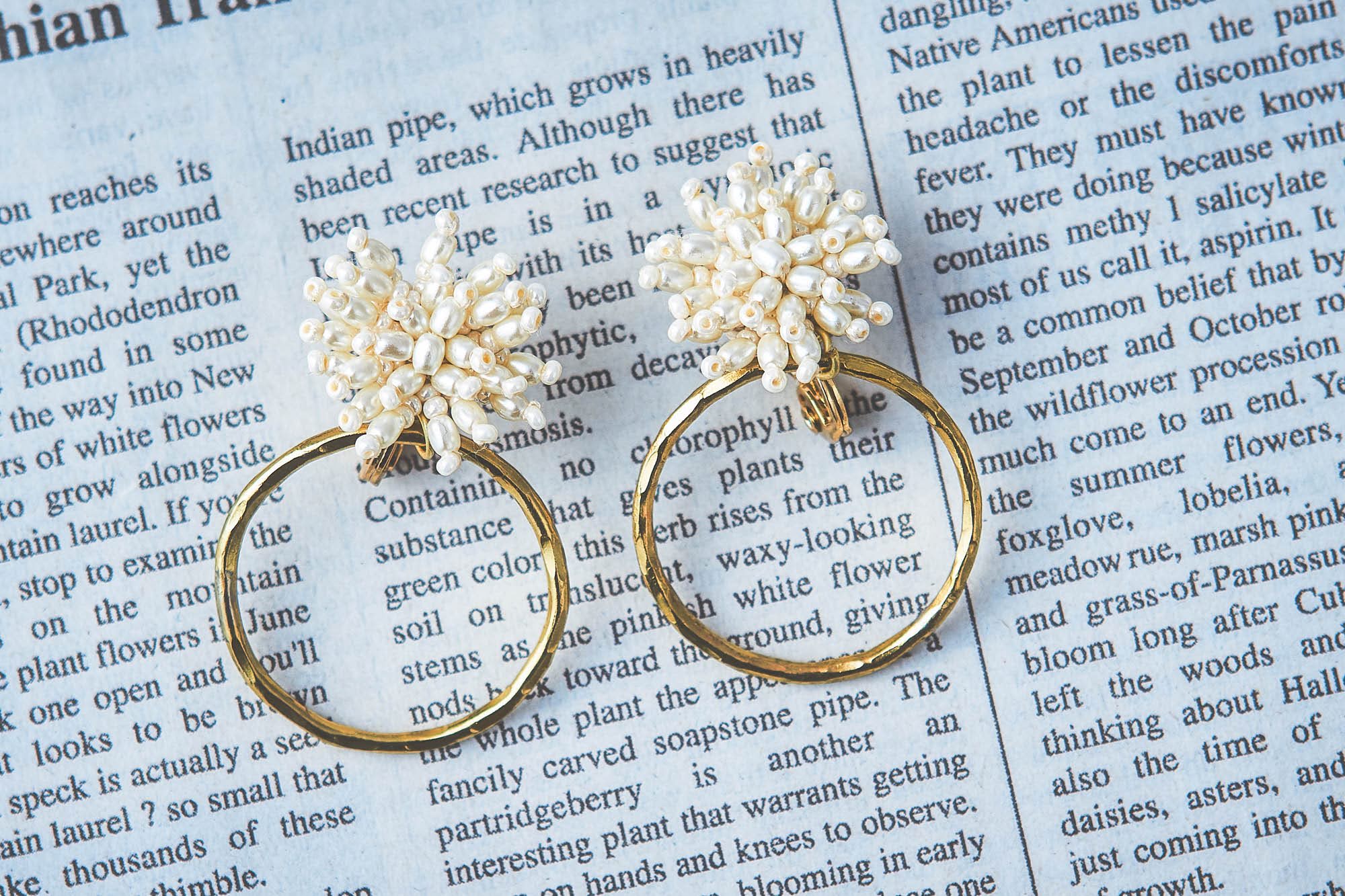 ビーズxメタルモチーフイヤリング TP19153