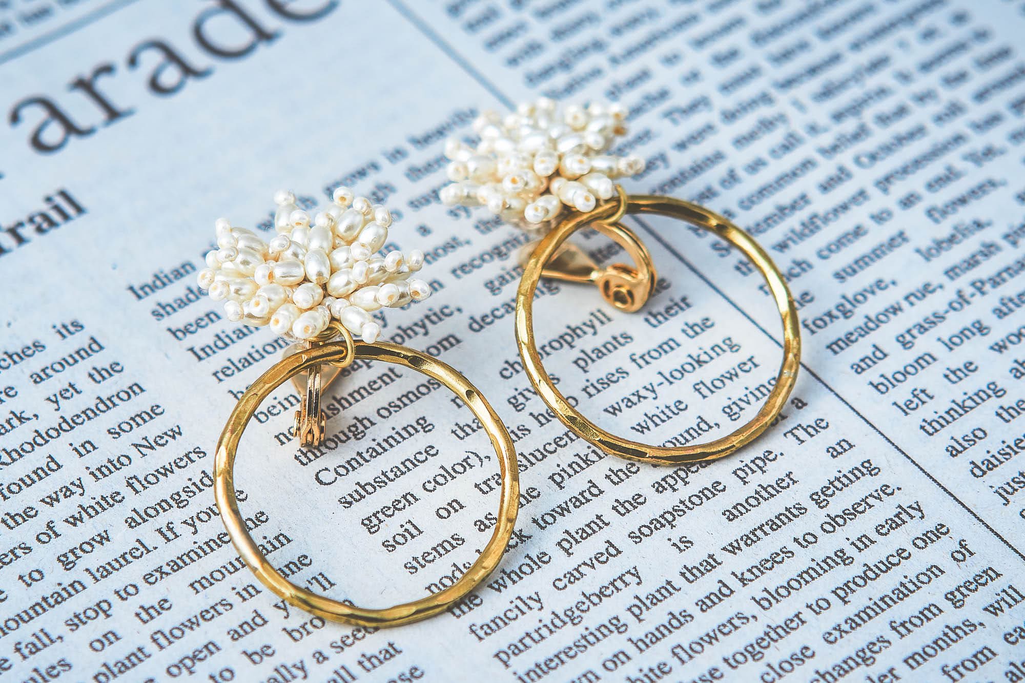 ビーズxメタルモチーフイヤリング TP19153