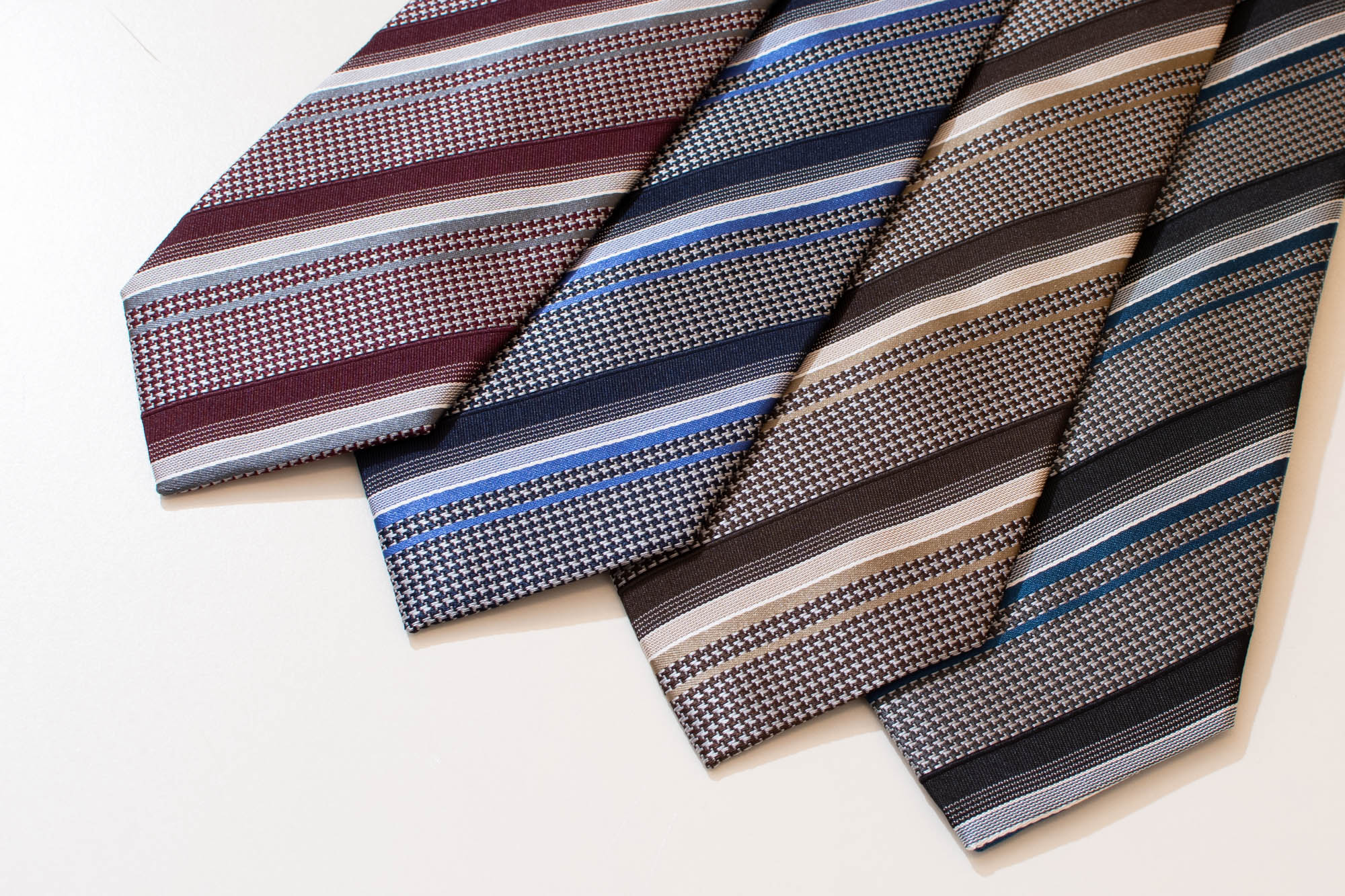小紋×ストライプ ネクタイ
