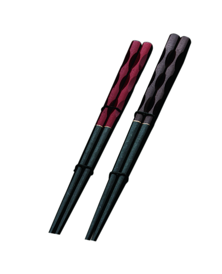 漆彫塗分夫婦箸