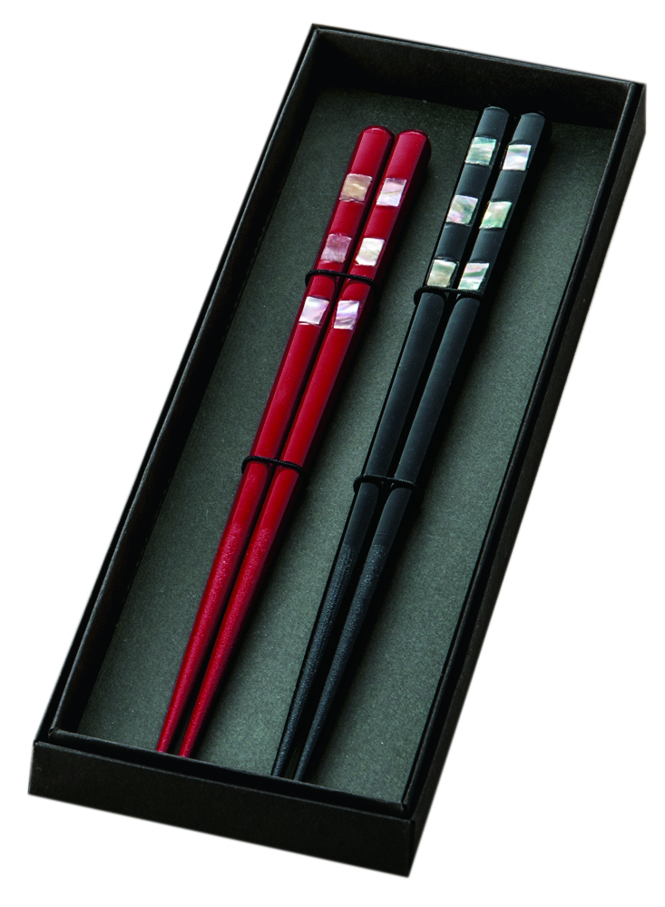 あわび貝入り夫婦箸