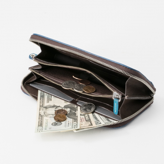 REAL WOOD Round Zip Wallet