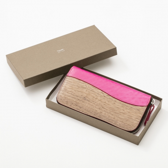 REAL WOOD Round Zip Wallet