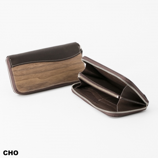 REAL WOOD Round Zip Wallet
