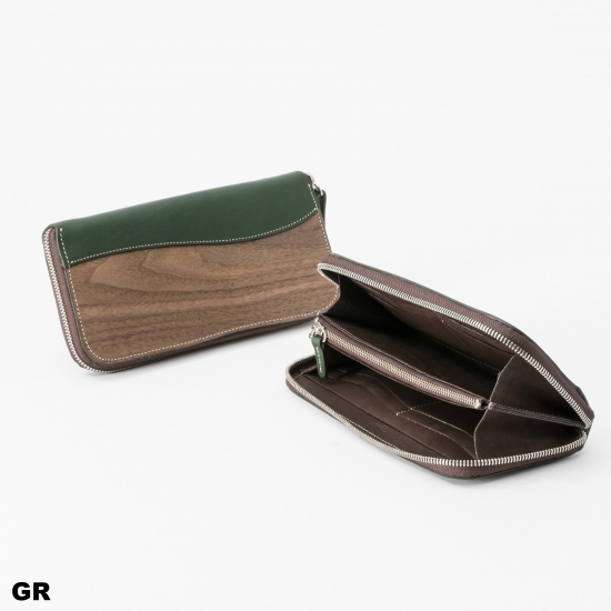 REAL WOOD Round Zip Wallet