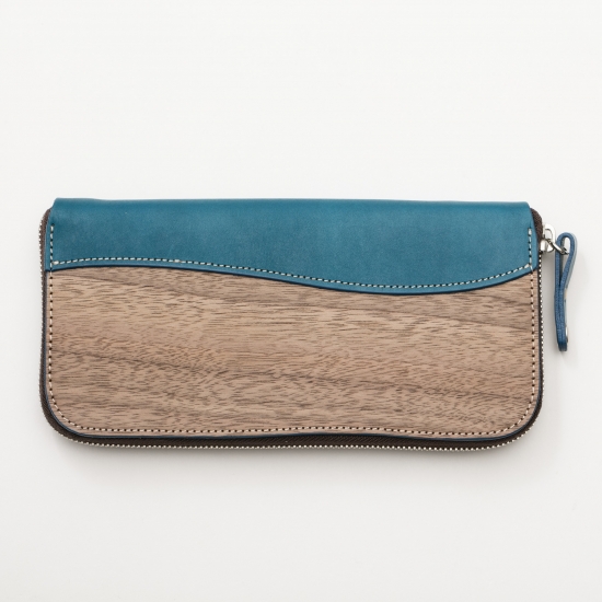 REAL WOOD Round Zip Wallet