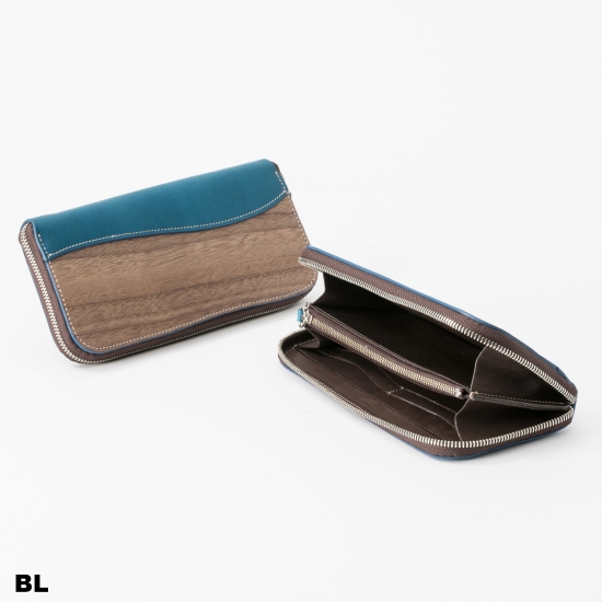 REAL WOOD Round Zip Wallet