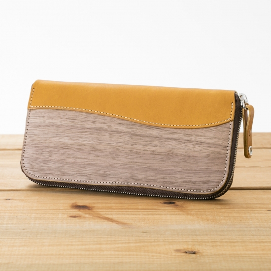 REAL WOOD Round Zip Wallet