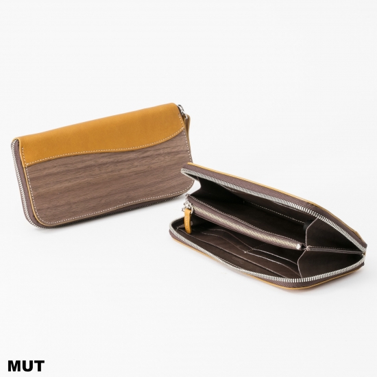 REAL WOOD Round Zip Wallet