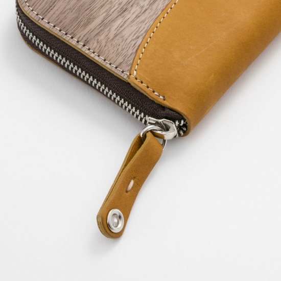 REAL WOOD Round Zip Wallet