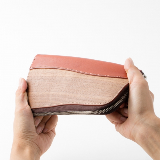 REAL WOOD Round Zip Wallet