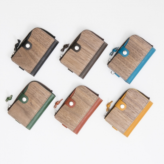REAL WOOD Key Card Coin Case