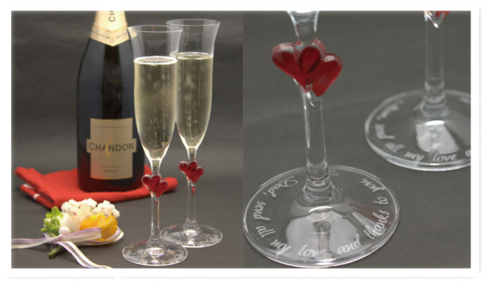 シャンパングラス ペア【メッセージ彫刻込】